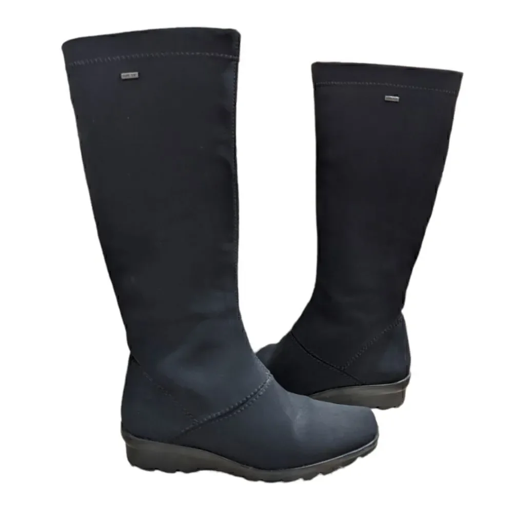 Ara Luftpolster Paula Waterproof Gore-Tex Black Tall Boots Size 5.5 US
